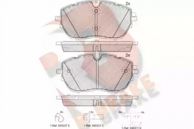 R BRAKE rb2227 -  Комплект тормозных колодок, дисковый тормоз